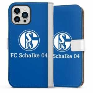 DeinDesign Handyhülle "FC Schalke 04 Blau" Apple iPhone 13 Pro Max, Hülle, Handy Flip Case, Wallet Cover, Handytasche Leder FC Schalke 04 Offizielles Lizenzprodukt S04