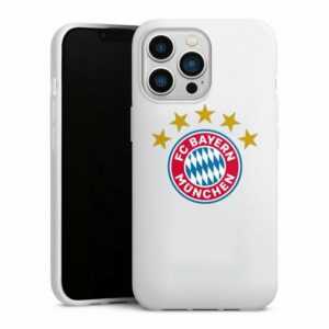 DeinDesign Handyhülle "FCB Logo mit Sterne - ohne Hintergrund" Apple iPhone 13 Pro, Silikon Hülle, Bumper Case, Handy Schutzhülle, Smartphone Cover FC Bayern München FCB Sterne