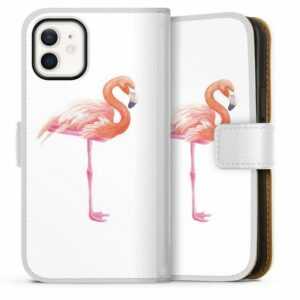DeinDesign Handyhülle "Flamingo3" Apple iPhone 12 mini, Hülle, Handy Flip Case, Wallet Cover, Handytasche Leder Flamingo Tiere