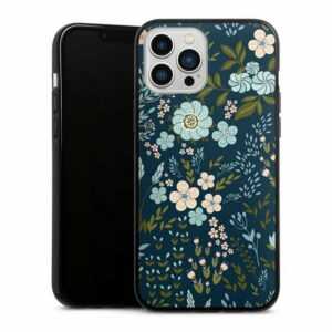 DeinDesign Handyhülle "Floral Autumn 4" Apple iPhone 13 Pro Max, Silikon Hülle, Bumper Case, Handy Schutzhülle, Smartphone Cover Blumen Muster Blau