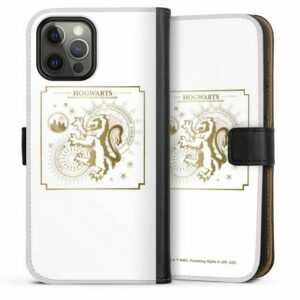 DeinDesign Handyhülle "Gryffindor Wappen Weiß Gold" Apple iPhone 12 Pro Max, Hülle, Handy Flip Case, Wallet Cover, Handytasche Leder Gryffindor