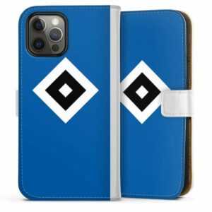 DeinDesign Handyhülle "HSV Blau" Apple iPhone 12 Pro Max, Hülle, Handy Flip Case, Wallet Cover, Handytasche Leder Hamburger SV