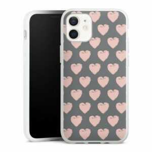 DeinDesign Handyhülle "Herzpattern Rosa" Apple iPhone 12 mini, Silikon Hülle, Bumper Case, Handy Schutzhülle, Smartphone Cover Herz