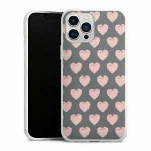 DeinDesign Handyhülle "Herzpattern Rosa" Apple iPhone 13 Pro Max, Silikon Hülle, Bumper Case, Handy Schutzhülle, Smartphone Cover Herz Valentinstag Muster
