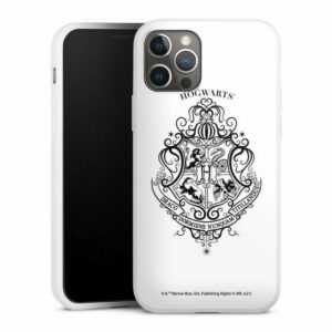 DeinDesign Handyhülle "Hogwarts Wappen Weiss" Apple iPhone 12 Pro, Silikon Hülle, Bumper Case, Handy Schutzhülle, Smartphone Cover Logo