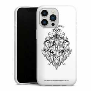 DeinDesign Handyhülle "Hogwarts Wappen Weiss" Apple iPhone 13 Pro, Silikon Hülle, Bumper Case, Handy Schutzhülle, Smartphone Cover Harry Potter Hogwarts Logo