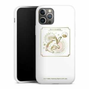 DeinDesign Handyhülle "Hufflepuff Wappen Weiß Gold" Apple iPhone 12 Pro, Silikon Hülle, Bumper Case, Handy Schutzhülle, Smartphone Cover