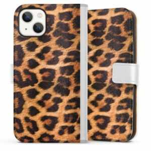 DeinDesign Handyhülle "Leo Print" Apple iPhone 13, Hülle, Handy Flip Case, Wallet Cover, Handytasche Leder Leopard Fell Animalprint