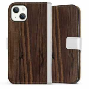 DeinDesign Handyhülle "Maserung Holzlook" Apple iPhone 13, Hülle, Handy Flip Case, Wallet Cover, Handytasche Leder Holzoptik Holz Nussbaum