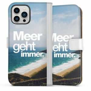 DeinDesign Handyhülle "Meer geht immer" Apple iPhone 13 Pro Max, Hülle, Handy Flip Case, Wallet Cover, Handytasche Leder Meer Urlaub Sommer