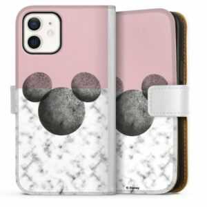 DeinDesign Handyhülle "Mickey Mouse Marmor" Apple iPhone 12, Hülle, Handy Flip Case, Wallet Cover, Handytasche Leder Disney Marmor