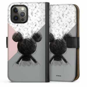 DeinDesign Handyhülle "Mickey Mouse Scribble" Apple iPhone 12 Pro Max, Hülle, Handy Flip Case, Wallet Cover, Handytasche Leder Disney Marmor
