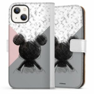 DeinDesign Handyhülle "Mickey Mouse Scribble" Apple iPhone 13, Hülle, Handy Flip Case, Wallet Cover, Handytasche Leder Disney Marmor Mickey Mouse