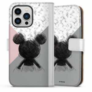 DeinDesign Handyhülle "Mickey Mouse Scribble" Apple iPhone 13 Pro, Hülle, Handy Flip Case, Wallet Cover, Handytasche Leder Disney Marmor Mickey Mouse