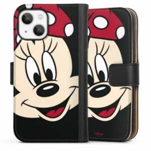DeinDesign Handyhülle "Minnie All Over" Apple iPhone 13 Mini, Hülle, Handy Flip Case, Wallet Cover, Handytasche Leder Minnie Mouse Disney Offizielles Lizenzprodukt