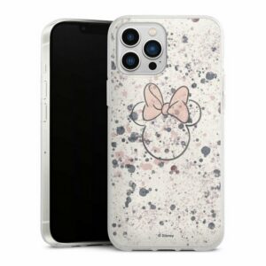 DeinDesign Handyhülle "Minnie Mouse Splash" Apple iPhone 13 Pro Max, Silikon Hülle, Bumper Case, Handy Schutzhülle, Smartphone Cover Wasserfarbe Minnie Mouse Disney