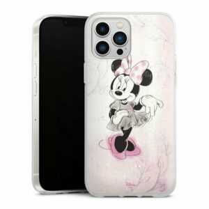 DeinDesign Handyhülle "Minnie Watercolor" Apple iPhone 13 Pro Max, Silikon Hülle, Bumper Case, Handy Schutzhülle, Smartphone Cover Minnie Mouse Disney Vintage