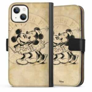DeinDesign Handyhülle "Minnie&Mickey" Apple iPhone 13, Hülle, Handy Flip Case, Wallet Cover, Handytasche Leder Mickey Mouse Minnie Mouse Vintage