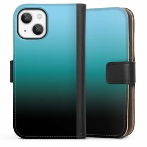 DeinDesign Handyhülle "Modern Darkness" Apple iPhone 13 Mini, Hülle, Handy Flip Case, Wallet Cover, Handytasche Leder zweifarbig Farbverlauf schwarz