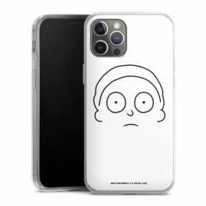 DeinDesign Handyhülle "Morty Line Art" Apple iPhone 12 Pro Max, Silikon Hülle, Bumper Case, Handy Schutzhülle, Smartphone Cover