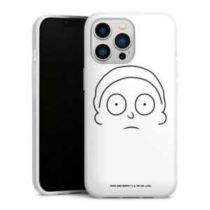 DeinDesign Handyhülle "Morty Line Art" Apple iPhone 13 Pro, Silikon Hülle, Bumper Case, Handy Schutzhülle, Smartphone Cover Rick & Morty Serienmotiv Fanartikel
