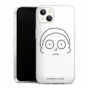 DeinDesign Handyhülle "Morty Line Art" Apple iPhone 13, Silikon Hülle, Bumper Case, Handy Schutzhülle, Smartphone Cover Rick & Morty Serienmotiv Fanartikel