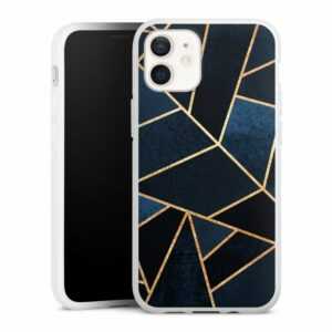 DeinDesign Handyhülle "Navy Stone Gold Print" Apple iPhone 12 mini, Silikon Hülle, Bumper Case, Handy Schutzhülle, Smartphone Cover