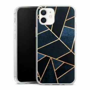 DeinDesign Handyhülle "Navy Stone Gold Print" Apple iPhone 12 mini, Silikon Hülle, Bumper Case, Handy Schutzhülle, Smartphone Cover