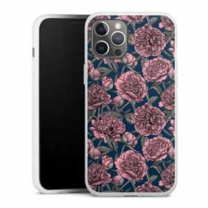 DeinDesign Handyhülle "Night Peony Garden 4" Apple iPhone 12 Pro Max, Silikon Hülle, Bumper Case, Handy Schutzhülle, Smartphone Cover Blumen
