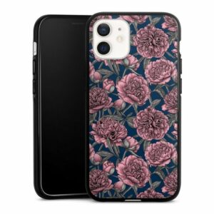 DeinDesign Handyhülle "Night Peony Garden 4" Apple iPhone 12 mini, Silikon Hülle, Bumper Case, Handy Schutzhülle, Smartphone Cover Blumen