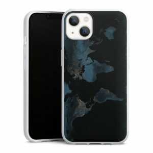 DeinDesign Handyhülle "Nightlight Worldmap" Apple iPhone 13, Silikon Hülle, Bumper Case, Handy Schutzhülle, Smartphone Cover Weltkarte Landkarte Nacht