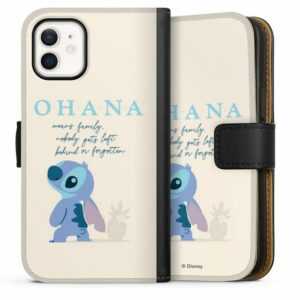 DeinDesign Handyhülle "Ohana Stitch" Apple iPhone 12 mini, Hülle, Handy Flip Case, Wallet Cover, Handytasche Leder Lilo & Stitch