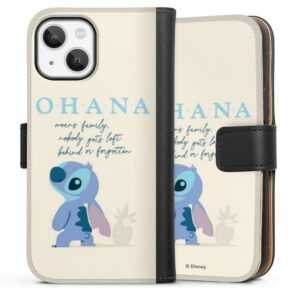 DeinDesign Handyhülle "Ohana Stitch" Apple iPhone 13 Mini, Hülle, Handy Flip Case, Wallet Cover, Handytasche Leder Lilo & Stitch Offizielles Lizenzprodukt Disney