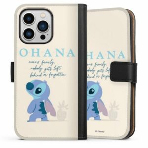 DeinDesign Handyhülle "Ohana Stitch" Apple iPhone 13 Pro, Hülle, Handy Flip Case, Wallet Cover, Handytasche Leder Lilo & Stitch Offizielles Lizenzprodukt Disney