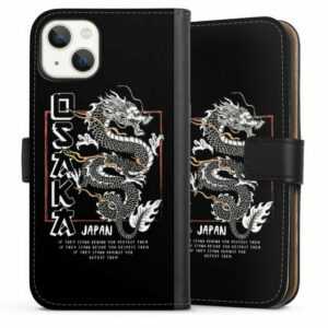 DeinDesign Handyhülle "Osaka Dragon" Apple iPhone 13, Hülle, Handy Flip Case, Wallet Cover, Handytasche Leder Japan Drache Meer