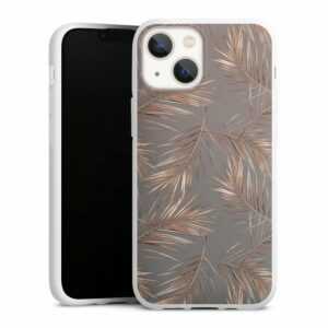 DeinDesign Handyhülle "Palmneedles" Apple iPhone 13 Mini, Silikon Hülle, Bumper Case, Handy Schutzhülle, Smartphone Cover Gold & Kupfer Muster Palme