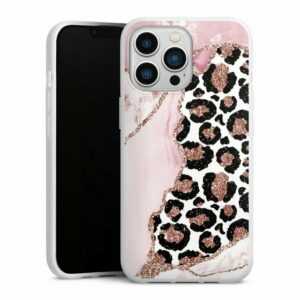 DeinDesign Handyhülle "Patterns and Textures Smooth Pink" Apple iPhone 13 Pro, Silikon Hülle, Bumper Case, Handy Schutzhülle, Smartphone Cover Leopard Glitzer Look Marmor