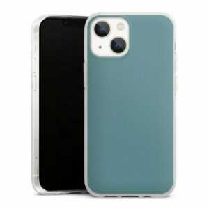 DeinDesign Handyhülle "Petrol" Apple iPhone 13 Mini, Silikon Hülle, Bumper Case, Handy Schutzhülle, Smartphone Cover Art Blau einfarbig
