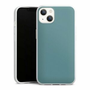 DeinDesign Handyhülle "Petrol" Apple iPhone 13, Silikon Hülle, Bumper Case, Handy Schutzhülle, Smartphone Cover Art Blau einfarbig