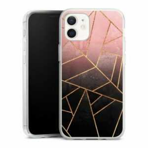 DeinDesign Handyhülle "Pink And Black Stone Gold Print" Apple iPhone 12 mini, Silikon Hülle, Bumper Case, Handy Schutzhülle, Smartphone Cover