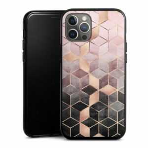 DeinDesign Handyhülle "Pink Grey Gradient Cubes Print" Apple iPhone 12 Pro Max, Silikon Hülle, Bumper Case, Handy Schutzhülle, Smartphone Cover Würfel