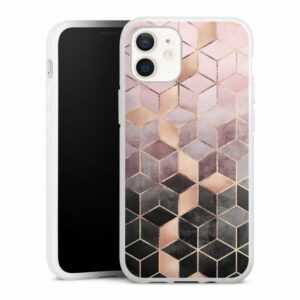 DeinDesign Handyhülle "Pink Grey Gradient Cubes Print" Apple iPhone 12 mini, Silikon Hülle, Bumper Case, Handy Schutzhülle, Smartphone Cover Würfel