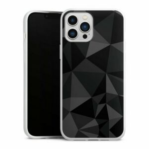 DeinDesign Handyhülle "Polygon Pattern Black" Apple iPhone 13 Pro Max, Silikon Hülle, Bumper Case, Handy Schutzhülle, Smartphone Cover Geometric Muster Abstrakt