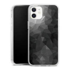 DeinDesign Handyhülle "Polygonal Mosaic Schwarz/Weiß" Apple iPhone 12 mini, Silikon Hülle, Bumper Case, Handy Schutzhülle, Smartphone Cover Mosaik