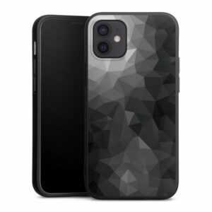 DeinDesign Handyhülle "Polygonal Mosaic Schwarz/Weiß" Apple iPhone 12 mini, Silikon Hülle, Premium Case, Handy Schutzhülle, Smartphone Cover