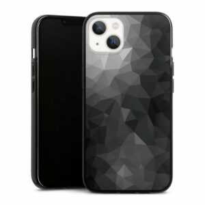 DeinDesign Handyhülle "Polygonal Mosaic Schwarz/Weiß" Apple iPhone 13, Silikon Hülle, Bumper Case, Handy Schutzhülle, Smartphone Cover Mosaik Muster Tarnmuster