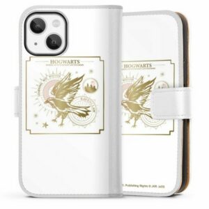 DeinDesign Handyhülle "Ravenclaw Wappen Weiß Gold" Apple iPhone 13 Mini, Hülle, Handy Flip Case, Wallet Cover, Handytasche Leder Ravenclaw Harry Potter Offizielles Lizenzprodukt