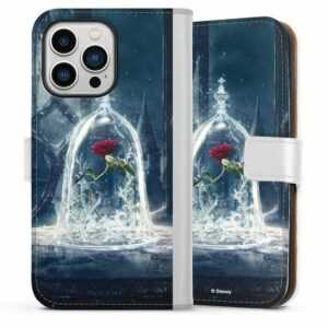 DeinDesign Handyhülle "Rose Under Glass Movie" Apple iPhone 13 Pro, Hülle, Handy Flip Case, Wallet Cover, Handytasche Leder Die Schöne und das Biest Disney Princess Rose