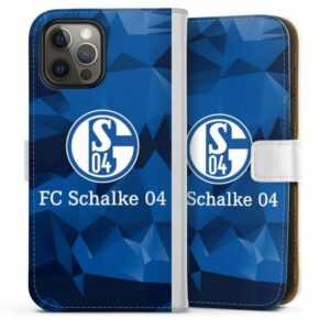 DeinDesign Handyhülle "Schalke 04 Camo" Apple iPhone 12 Pro, Hülle, Handy Flip Case, Wallet Cover, Handytasche Leder FC Schalke 04