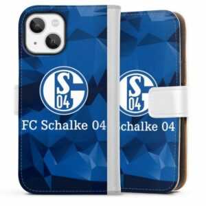 DeinDesign Handyhülle "Schalke 04 Camo" Apple iPhone 13 Mini, Hülle, Handy Flip Case, Wallet Cover, Handytasche Leder FC Schalke 04 Muster Offizielles Lizenzprodukt